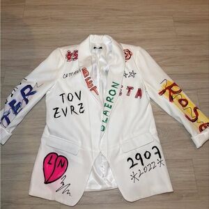 White Graffiti Blazer